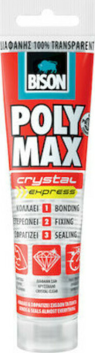 Bison Poly Max High Tack Express Σφραγιστική Σιλικόνη Αντιμουχλική Ξύλου Διάφανη 165ml