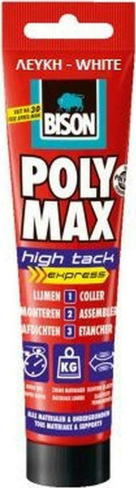 Bison Poly Max High Tack Express Σφραγιστική Σιλικόνη Αντιμουχλική Ξύλου Λευκή 165ml