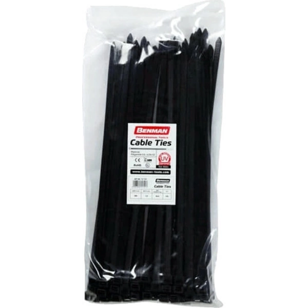 Benman Δεματικά Καλωδίων 200x3.6 Μαύρο 100τμχ