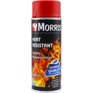 Morris Σπρέι Βαφής ‎ Heat Resistant Lacquer 300°C Υψηλής Θερμοκρασίας με Ματ Εφέ Κόκκινο 400ml