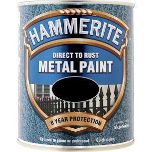 Hammerite Χρώμα Direct To Rust 0.75lt Μαύρο Σφυρήλατο