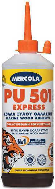 Mercola Pu 501 Express Κόλλα Ξύλου Θαλάσσης Πολυουρεθάνης 175gr