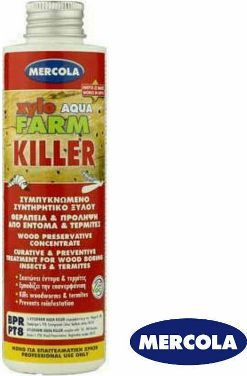 Mercola Xylofarm Aqua Killer Συντηρητικό Ξύλου Νερού Άχρωμο Ματ 150ml