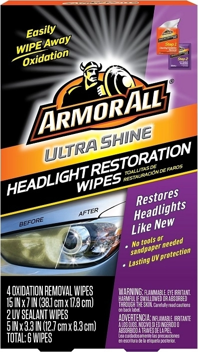 Armor All Headlight Restorer Wipes Kit Καθαριστικά Προστατευτικά Μαντηλάκια Φαναριών