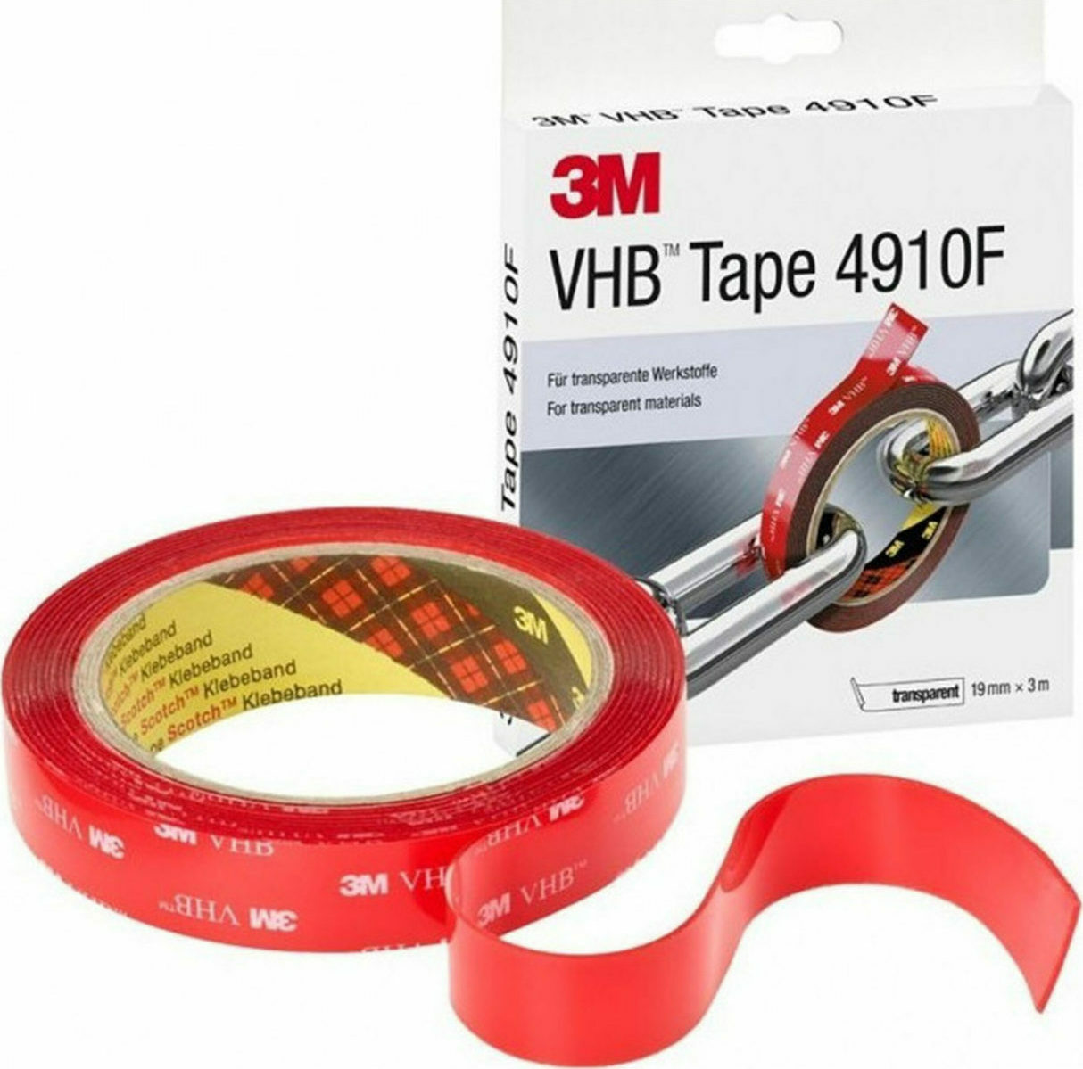 3M VHB 4910 Αυτοκόλλητη Ταινία Διπλής Όψης Διάφανη 19mmx3m