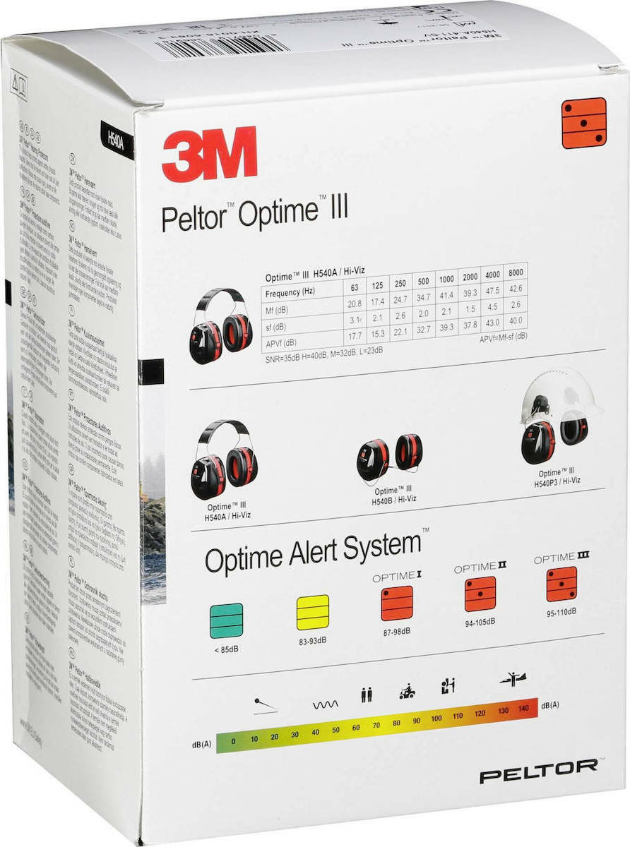 3M Peltor Optime III H540A Ωτοασπίδες Εργασίας με Στέκα 35 dB5