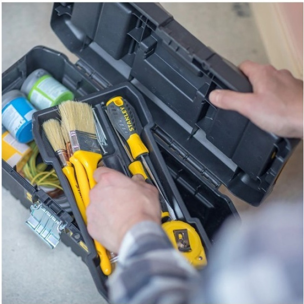 Stanley Essential Εργαλειοθήκη Χειρός Πλαστική με Ταμπακιέρα Π40.6xB21xΥ19.5cm STST1 75518 2