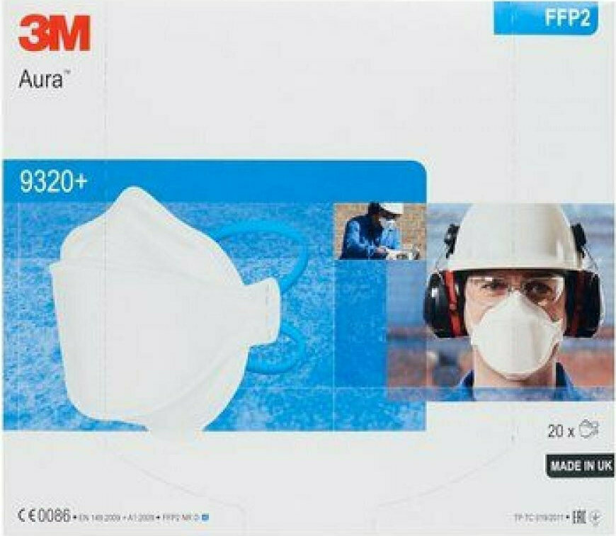3M Aura 9320 NR D Μάσκα Προστασίας FFP2 σε Λευκό χρώμα 20 Τεμάχια