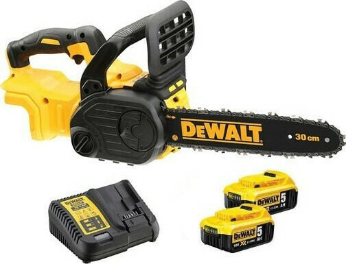 Dewalt Αλυσοπρίονο Μπαταρίας 3.6kg με Λάμα 30cm 18V XR Brushless Με 2x5.0Ah DCM565P2