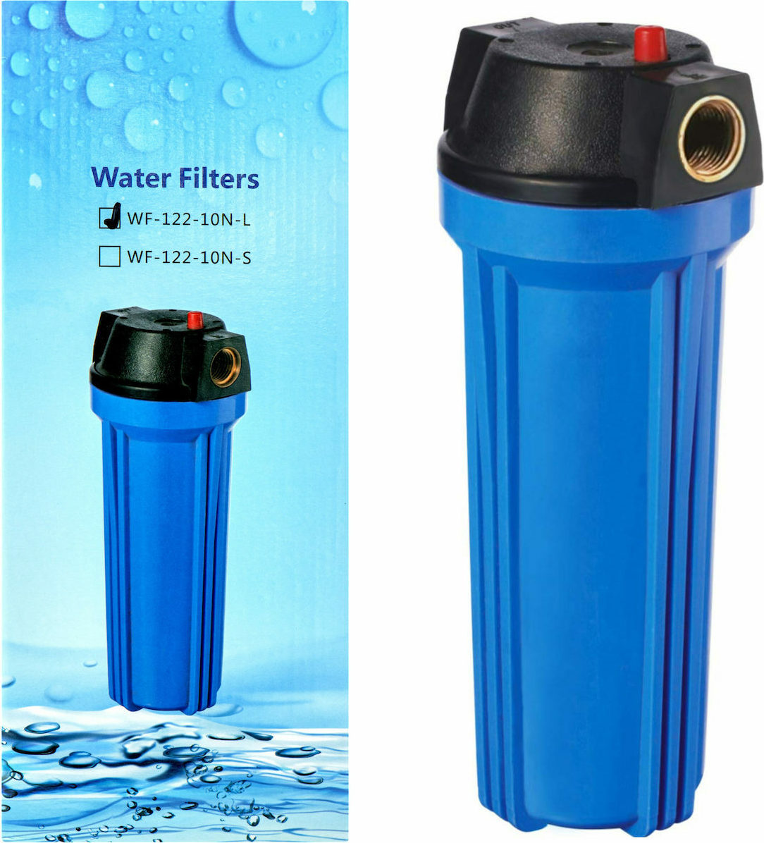 Eiger Μονή Συσκευή Φίλτρανσης Κάτω Πάγκου Μπλέ 10” Με Έξοδο 1 WF 122 10N L