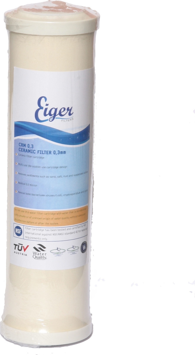 Eiger Ανταλλακτικό Φίλτρο Νερού Άνω και Κάτω Πάγκου Κεραμικό 10 CRM 0.3 μm WF CE 101