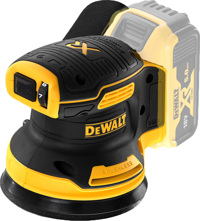Dewalt Έκκεντρο Τριβείο 125mm Μπαταρίας 18V με Ρύθμιση Ταχύτητας Solo DCW210N