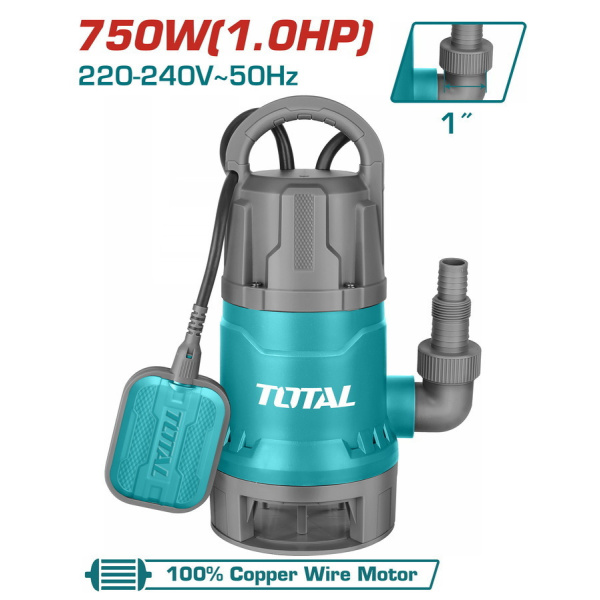 Total Yποβρύχια Aντλία Ακάθαρτων Υδάτων 750W 1hp TWP87506