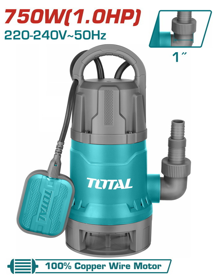 Total Yποβρύχια Aντλία Ακάθαρτων Υδάτων 750W 1hp TWP87506